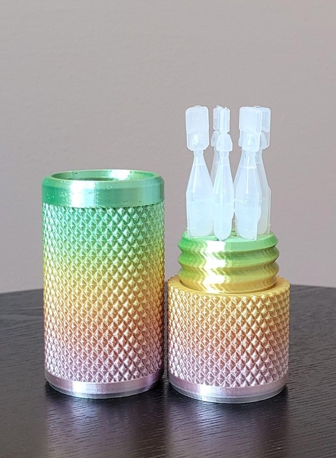 Znet3D Eye Drop Vials Holder & Storage Case - Securely Store Seven (7) Single-Use Vials - Screw-On Lid, Knurled Pattern - Keep Vials Safe & Organized to Keep Track of Your Daily Usage (Mulit-Color) - Image 2
